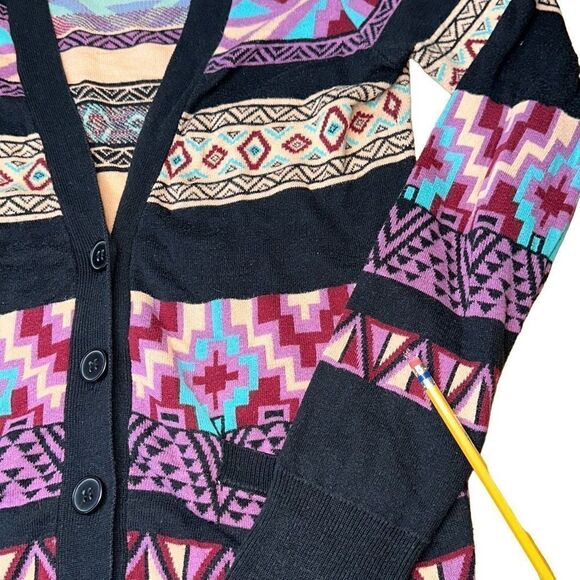 NOLLIE AZTEC PATTERN cardigan size xs - Picture 9 of 12